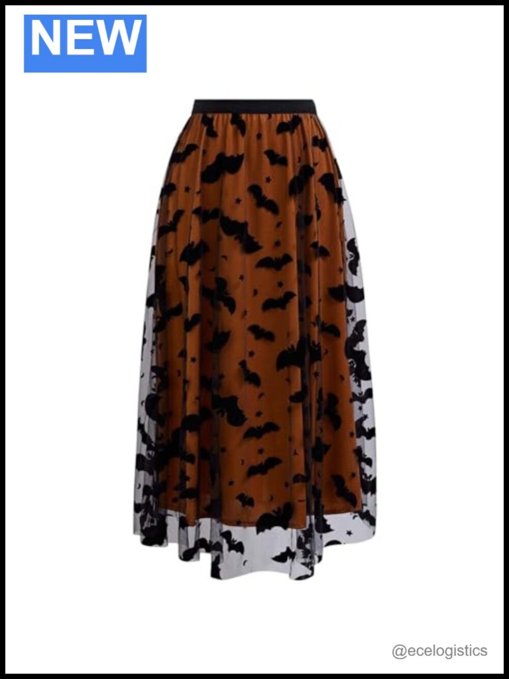 Women's Pumpkin Tulle Tutu Skirt Velvet Bats Elastic Waist Halloween Party